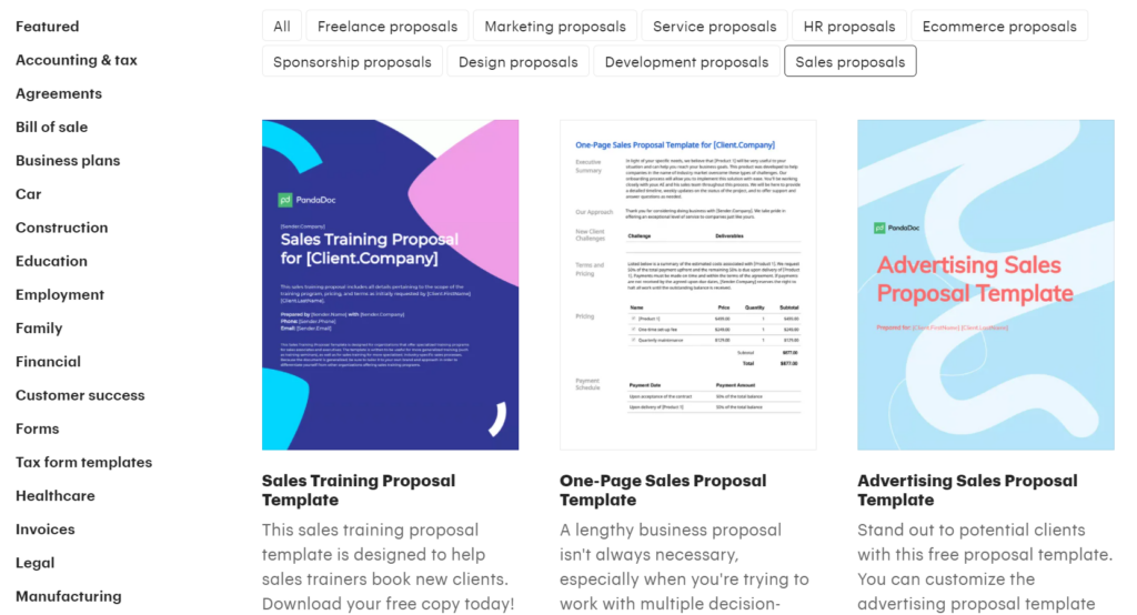 pandadoc.com – find a sales proposal template in DOC to suit your needs