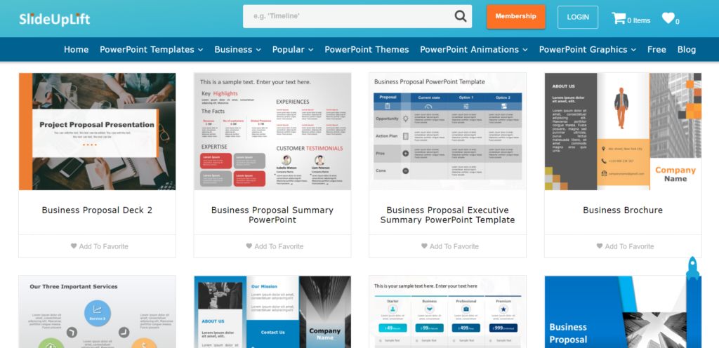 slideuplift.com – choose a business proposal example or build your own