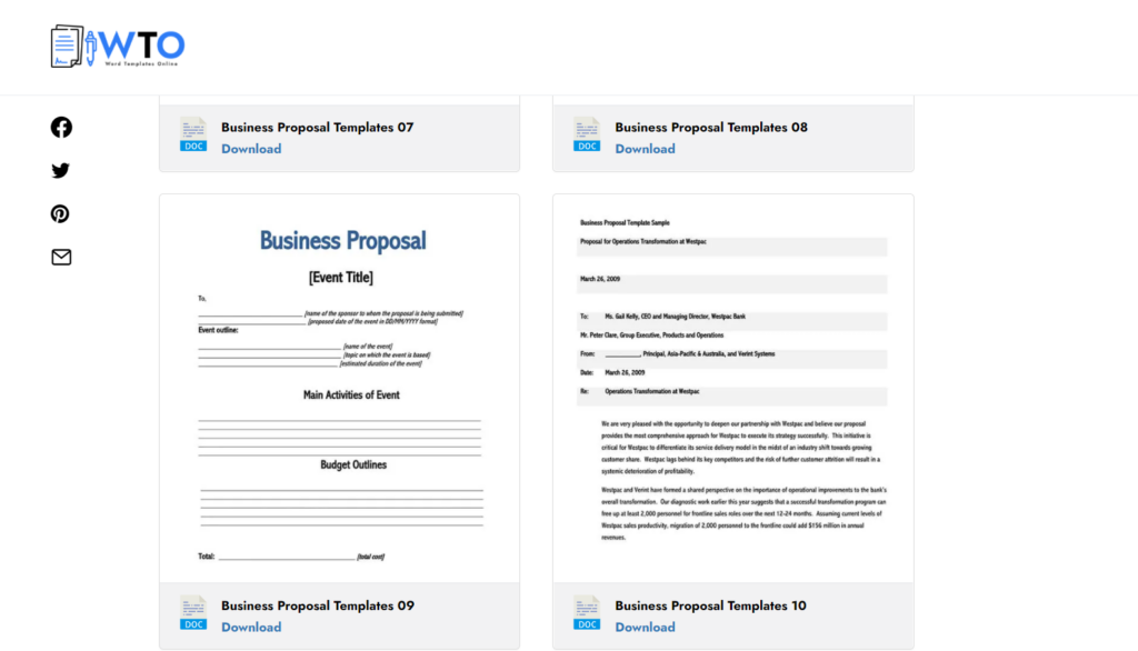 wordtemplatesonline.net – create a simple business proposal letter in DOC